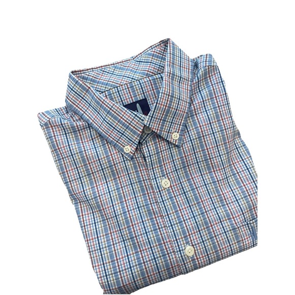 johnnie-O Other - Johnnie O Shirt Mens Large Multicolor Plaid Prep-Formance Button‎ Down Logo EUC